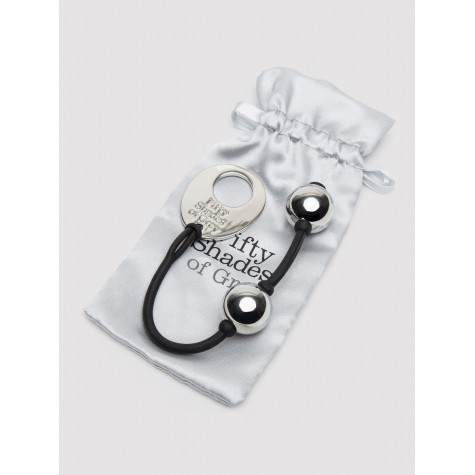 Серебристые шарики Inner Goddess Mini Silver Pleasure Balls 85g на черном силиконовом шнурке